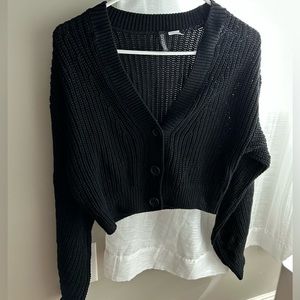 Black cropped cardigan